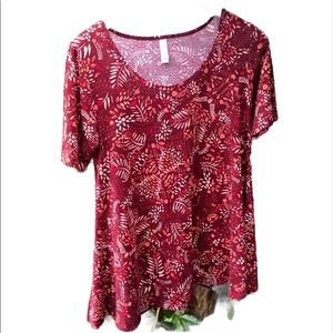 Lularoe Tunic Shirt Red Leaf Sz. Medium